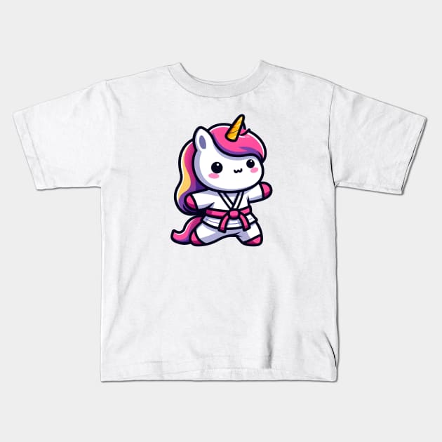 Judo Unicorn Olympics🥋🦄 - Ippon Cuteness! Kids T-Shirt by Pink & Pretty